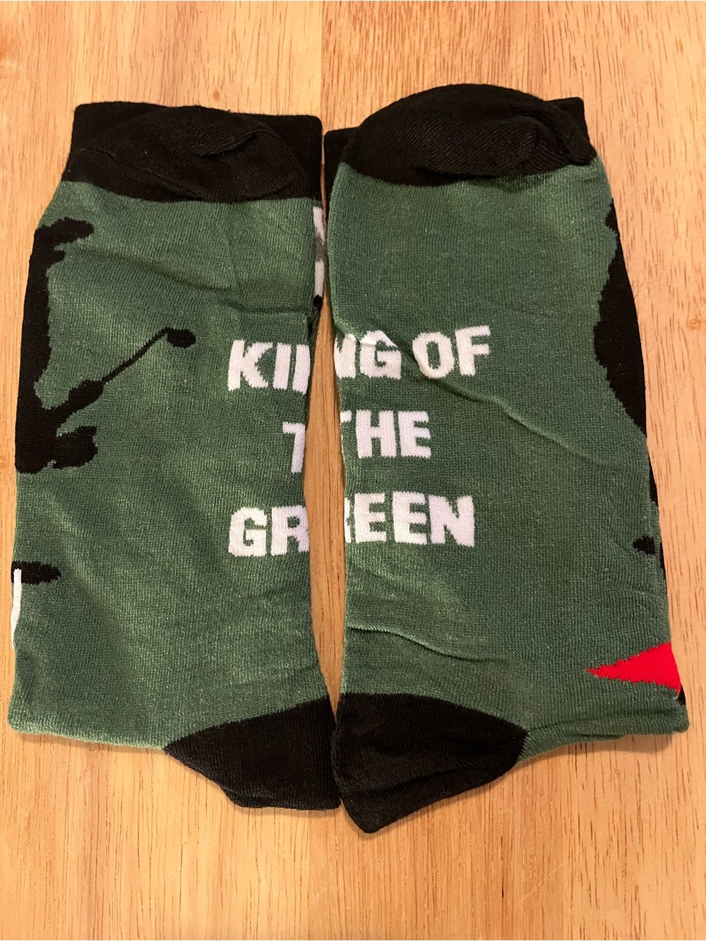 Men's 'King of the Green' Golf Novelty Crew Socks - Green